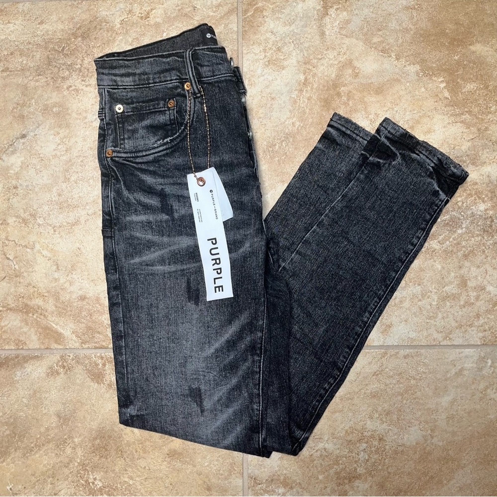 PURPLE BRAND mens distressed skinny jeans black/grey 30x30